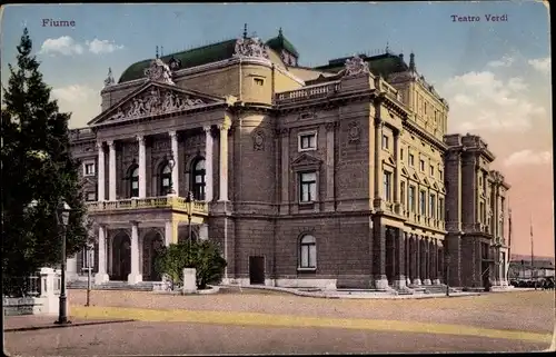 Ak Rijeka Fiume Kroatien, Teatro Verdi