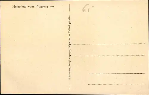 Ak Nordseeinsel Helgoland, Fliegeraufnahme