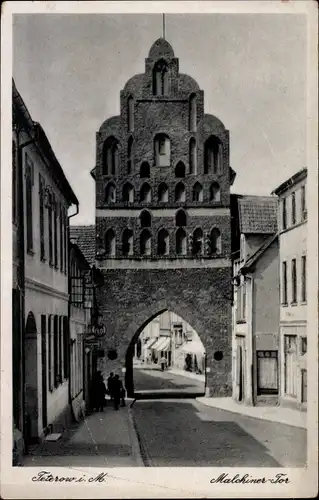 Ak Teterow in Mecklenburg, Malchiner Tor