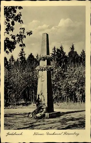 Ak Gadebusch im Kreis Nordwestmecklenburg, Körnerdenkmal, Rosenberg