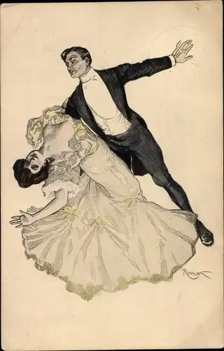 Künstler Ak Reznicek, F. v., Tanzpaar, Tänzer