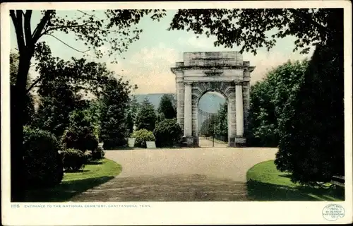 Ak Chattanooga Tennessee USA, Eingang zum Nationalfriedhof