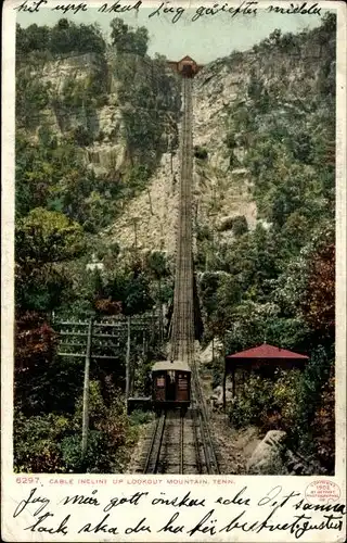Ak Lookout Mountain Tennessee USA, Kabelaufstieg auf den Lookout Mountain