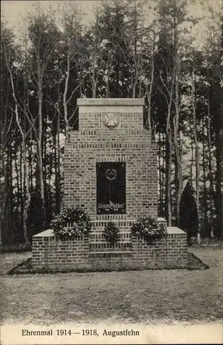 Ak Augustfehn Apen in Oldenburg Ammerland, Ehrenmal I WK