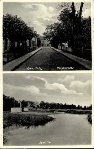 Ak Apen in Oldenburg Ammerland, Hauptstraße, Aper Tief