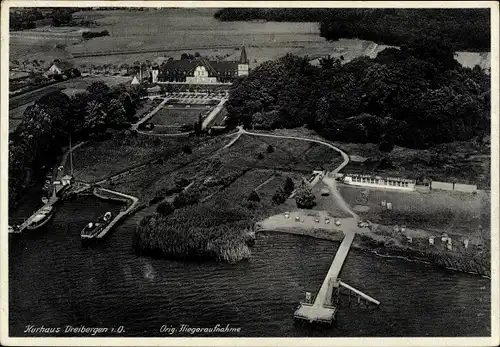 Ak Dreibergen Bad Zwischenahn in Oldenburg, Kurhaus, Fliegeraufnahme