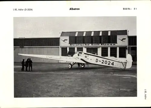 Ak Luftfahrt im Bild, Albatros L 83, Adler, D-2024, Deutsche Lufthansa