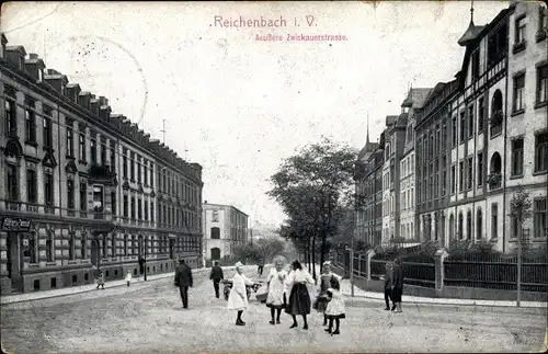 Ak Reichenbach im Vogtland, Äußere Zwickauer Straße