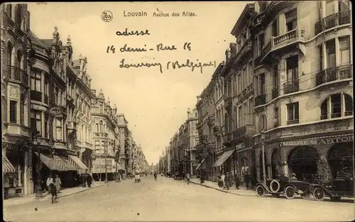 Ak Louvain Leuven Flämisch-Brabant, Avenue des Alliés