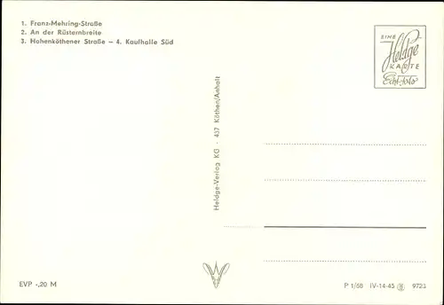 Ak Köthen in Anhalt, Franz Mehring Straße, Kaufhalle Süd, An der Rüsternbreite, Hohenköthener Str.