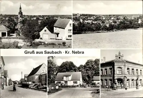 Ak Saubach Finneland im Burgenlandkreis, Panorama, Teilansicht, Straßen