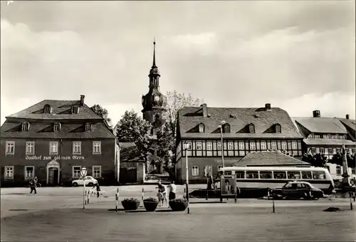 Ak Zwönitz Erzgebirge, Gasthof zum goldenen Stern, Autobus