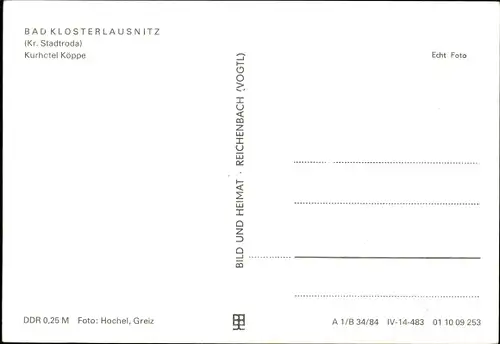 Ak Bad Klosterlausnitz in Thüringen, Kurhotel Köppe, Barkas, Trabant