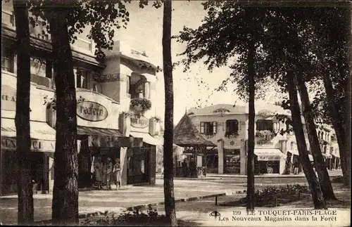 Ak Le Touquet Paris Plage Pas de Calais, Die neuen Geschäfte im Wald