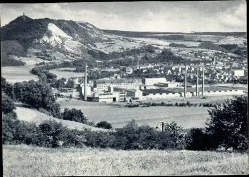 Ak Kahla in Thüringen, Gesamtansicht, Fabrik