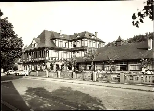 Ak Sitzendorf an der Schwarza Thüringen, HO Hotel Zur Linde, Fachwerkbau