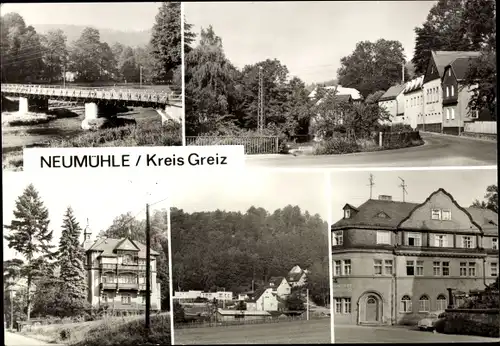 Ak Neumühle an der Elster Greiz in Thüringen, Teilansichten