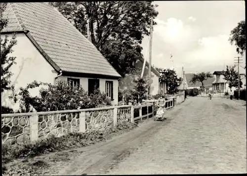 Ak Bodstedt Fuhlendorf Vorpommern, Dorfstraße