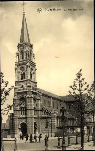 Ak Roeselare Roeselaere Rousselare Roulers Westflandern, St. Amanduskerk