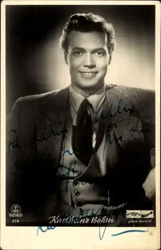 Ak Schauspieler Karlheinz Böhm, Portrait, Autogramm