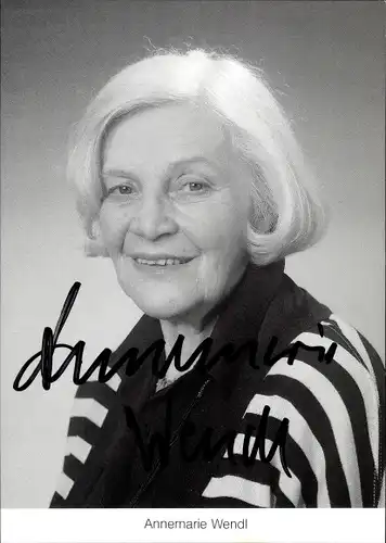 Ak Schauspielerin Annemarie Wendl, Portrait, Autogramm