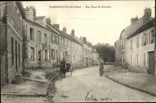 Ak Ermenonville Oise, Rue René de Girardin