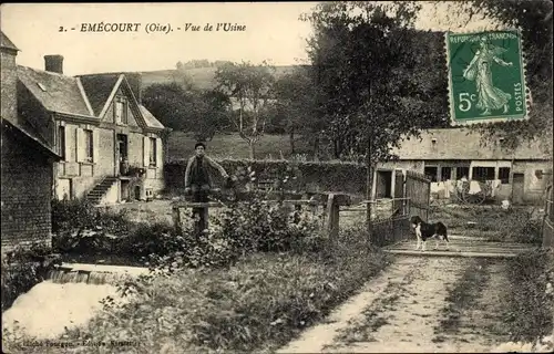 Ak Emecourt Oise, Ansicht der Fabrik