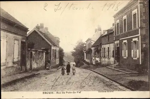 Ak Ercuis Oise, Rue du Puits du Val