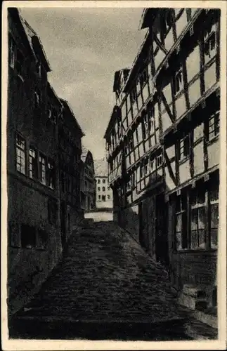 Künstler Ak  Winkel, K., Schlitz Hessen, Stadtberg mit Blick auf das Rathaus