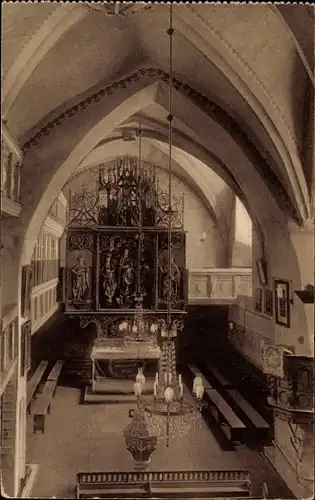 Ak Ehrenfriedersdorf Erzgebirge, St. Niklas Kirche, Innenansicht