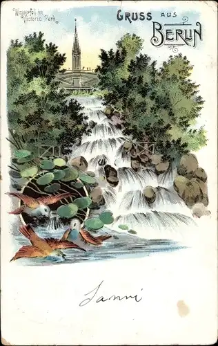 Litho Berlin Kreuzberg, Wasserfall im Victoria Park