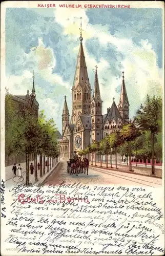 Litho Berlin Charlottenburg, Kaiser Wilhelm Gedächtniskirche