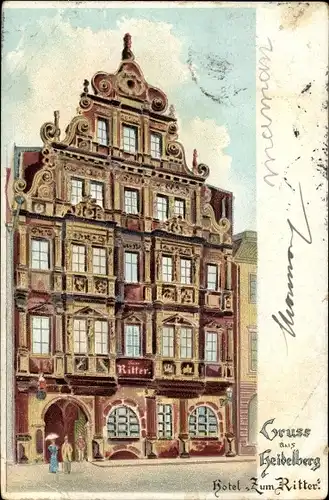 Litho Heidelberg am Neckar, Hotel Zum Ritter