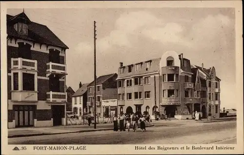 Ak Fort Mahon Plage Somme, Hotel des Baigneurs, Boulevard Interior