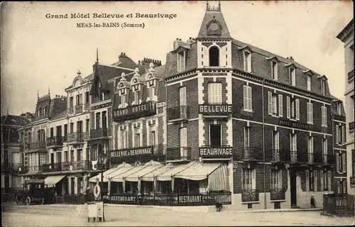 Ak Mers les Bains Somme, Grand Hotel Bellevue, Beaurivage