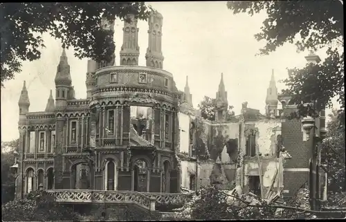 Ak Belgien, zerstörtes Gebäude, 1. Weltkrieg