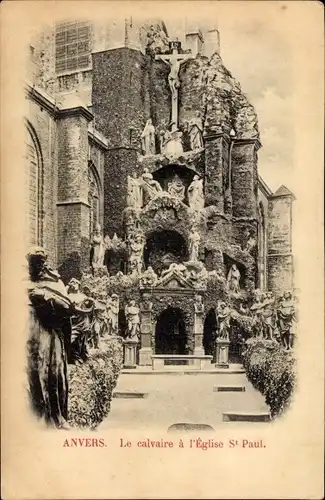 Ak Antwerpen Antwerpen Flandern, Der Kalvarienberg in der Paulskirche