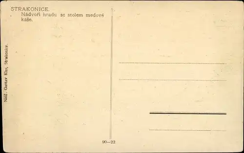 Ak Strakonice Strakonitz Reg. Südböhmen, Nadvori hradu se stolem medove kase