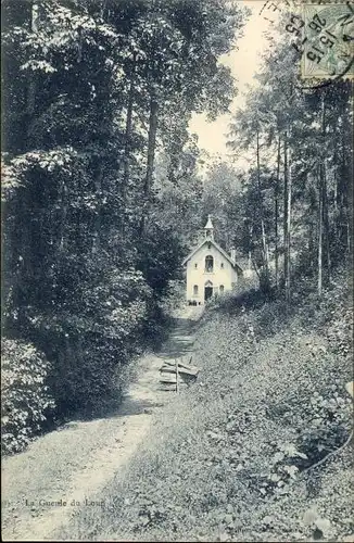 Ak Malzeville Meurthe et Moselle, Waldweg, Kirche