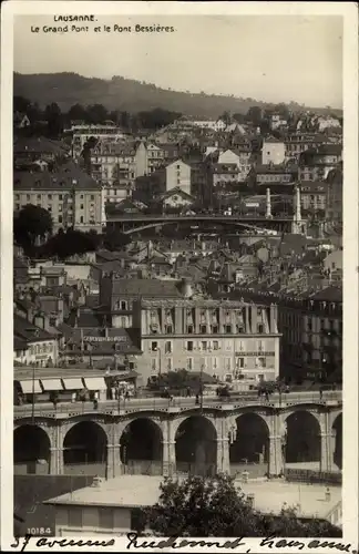 Ak Lausanne Kanton Waadt, Le Grand Pont, Pont Bessières