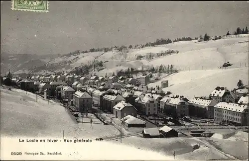 Ak Le Locle Kt Neuenburg, Gesamtansicht, Winter