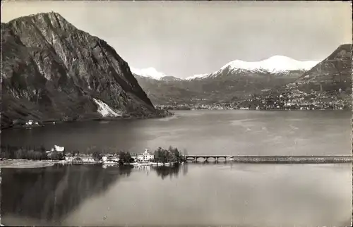 Ak Melide Lago di Lugano Kanton Tessin, Ponte, La Romantica