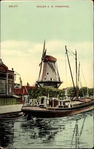 Ak Delft Südholland Niederlande, Mühle Haagweg
