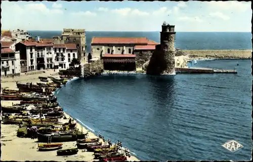 Ak Collioure Pyrénées-Orientales, La Rade, L'Eglise