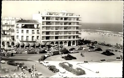 Ak Canet d'Aude, Strand, Autos, Bus