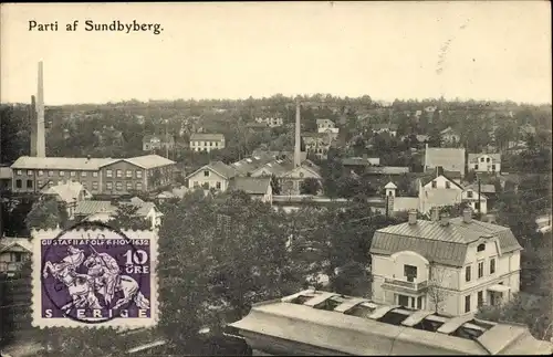 Ak Sundbyberg Schweden, Totalansicht, Schornsteine, Fabriken