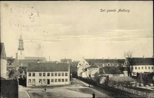 Ak Ålborg Aalborg Dänemark, Stadtansicht, Kirchturm