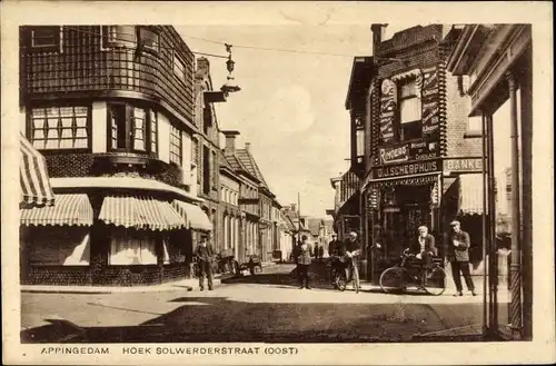 Ak Appingedam Groningen Niederlande, Hoek Solwerderstraat