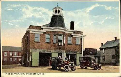 Ak Barberton Ohio USA, Feuerwehr