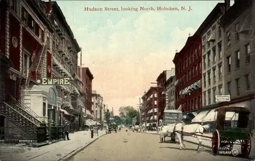 Ak Hoboken New Jersey USA, Hudson Street